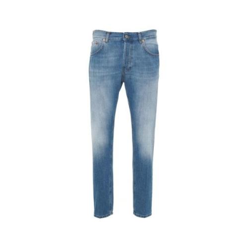 Italiaanse Jeans met Riemlussen Dondup , Blue , Heren