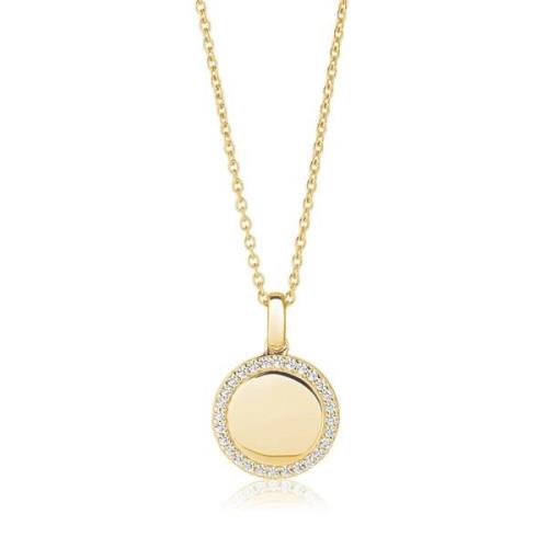 Vergulde Ketting met Zirkonia Sif Jakobs Jewellery , Yellow , Dames