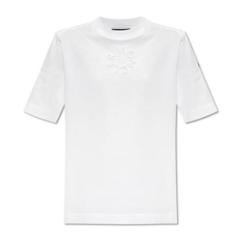 T-shirt met logo Moncler , White , Dames