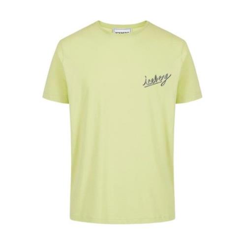 Gele Logo T-shirt Iceberg , Yellow , Heren