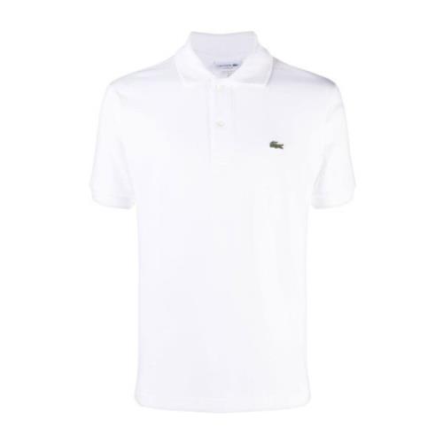 Polo Shirt met Logo Patch Lacoste , White , Heren