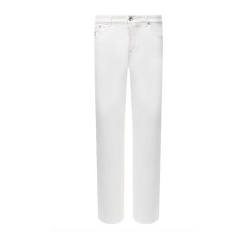 Witte Katoenen Jeans met Logo Detail Brunello Cucinelli , White , Here...
