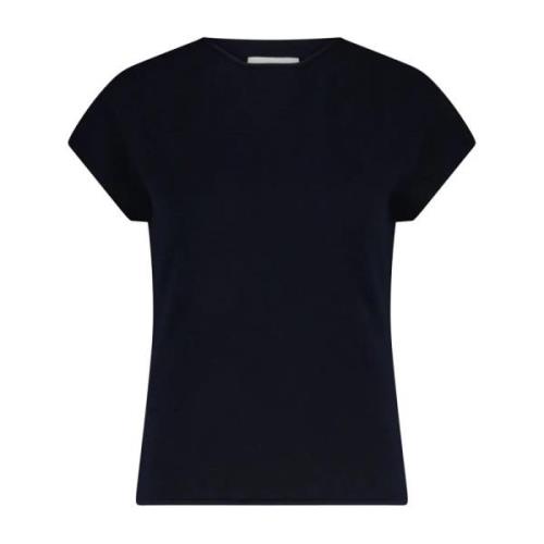 Klassiek Marineblauw Gebreid Shirt Vince , Black , Dames