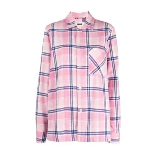 Geruite Roze Pyjama Tekla , Pink , Dames
