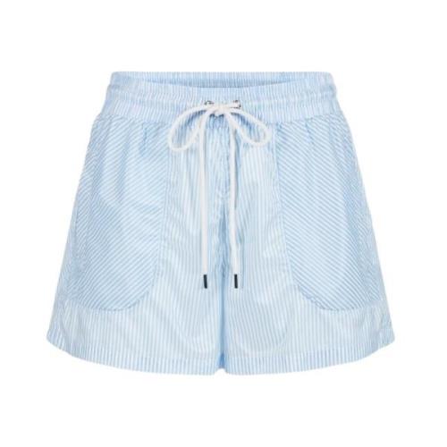 Gestreepte nylon shorts met elastische taille Iceberg , Blue , Dames