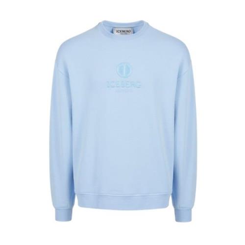 Sweatshirt met logo Iceberg , Blue , Heren