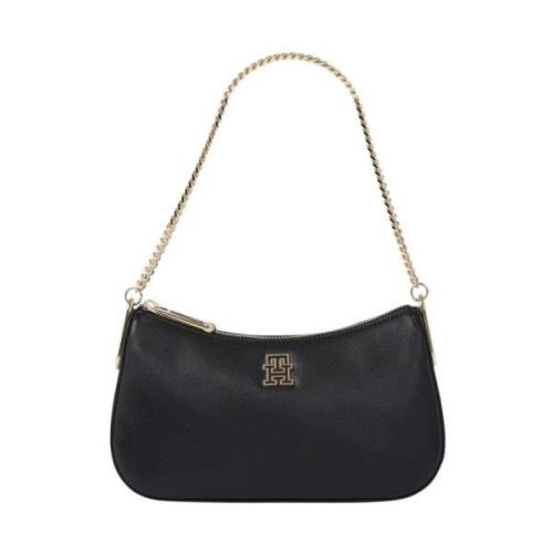 Tijdloze Zwarte Schoudertas Tommy Hilfiger , Black , Dames