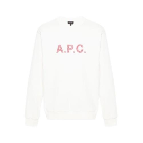 Zachte Weft Fleece Sweatshirt A.p.c. , White , Heren