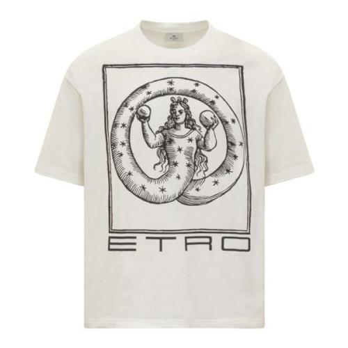 Bedrukte T-shirt Collectie Etro , White , Heren