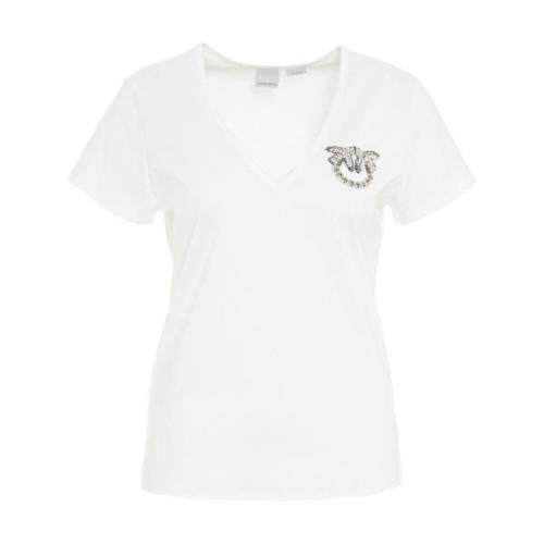 Witte T-shirts Polos voor Dames Pinko , White , Dames