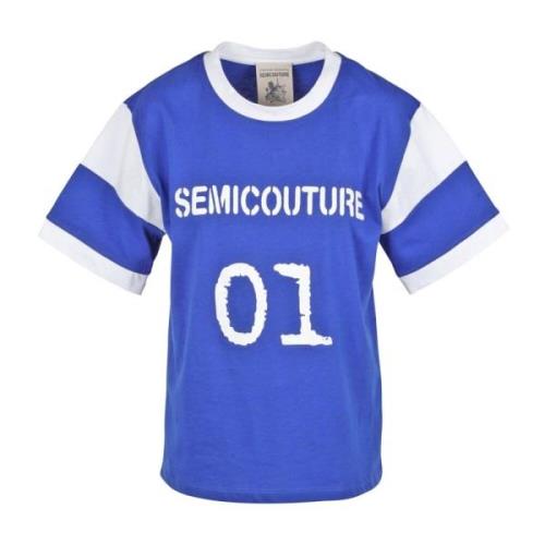 Kater T-Shirt Semicouture , Blue , Dames