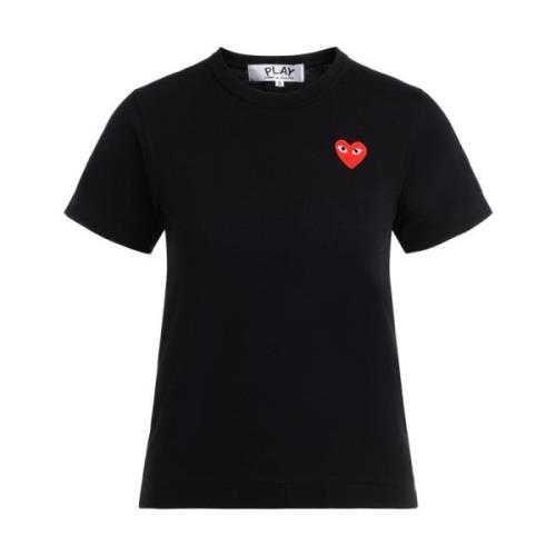 Zwart T-shirt met hartprint voor dames Comme des Garçons Play , Black ...