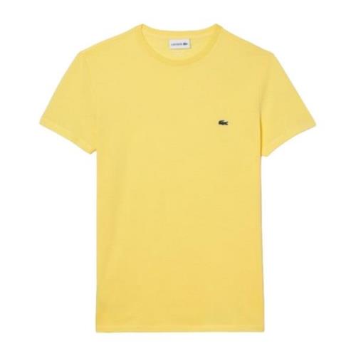 Katoenen T-shirt Lacoste , Yellow , Heren