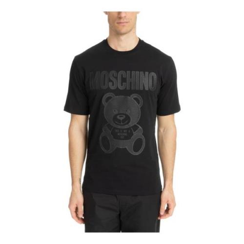 Abstract Logo Teddy Bear T-shirt Moschino , Black , Heren