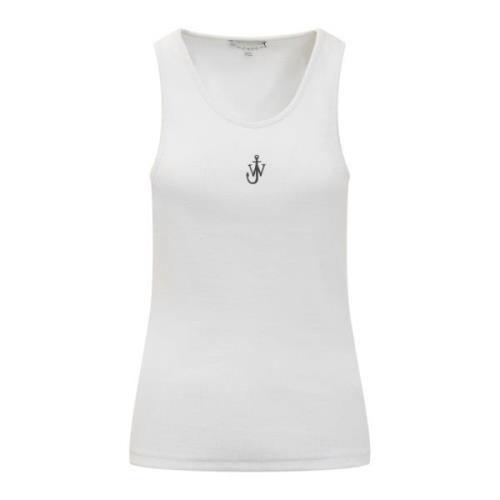 Anchor Embr Mouwloze Top JW Anderson , White , Dames