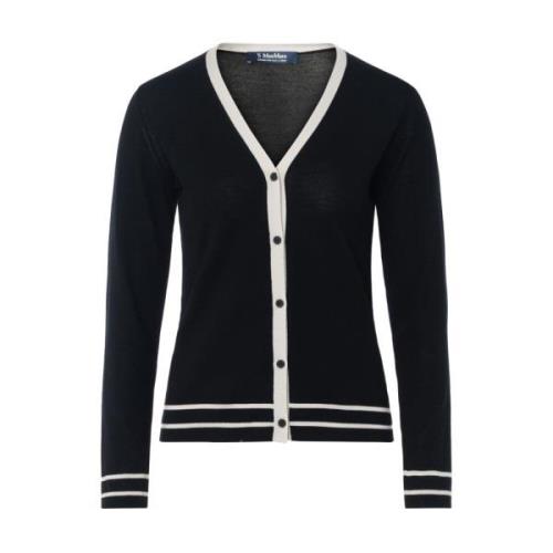 Semele Wol Cardigan in Zwart en Ivoor Max Mara , Black , Dames