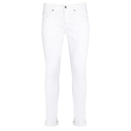 Witte Skinny Fit Katoenen Denim Jeans Dondup , White , Heren