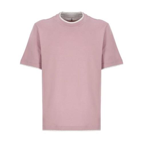 Roze T-shirt voor heren Brunello Cucinelli , Pink , Heren