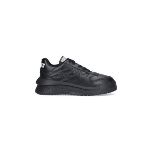 Zwarte Sneakers - Stijlvol Model Versace , Black , Heren