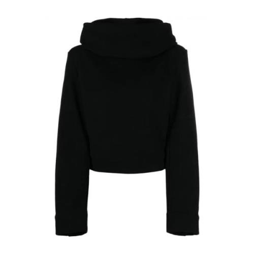 Zwarte hoodie met gewatteerde schouders Saint Laurent , Black , Dames