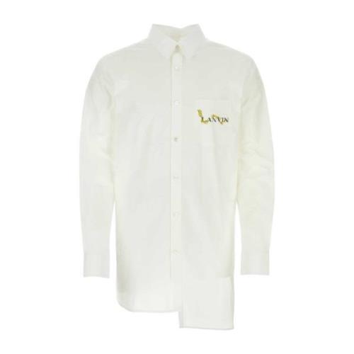 Witte Poplin Overhemd Lanvin , White , Heren