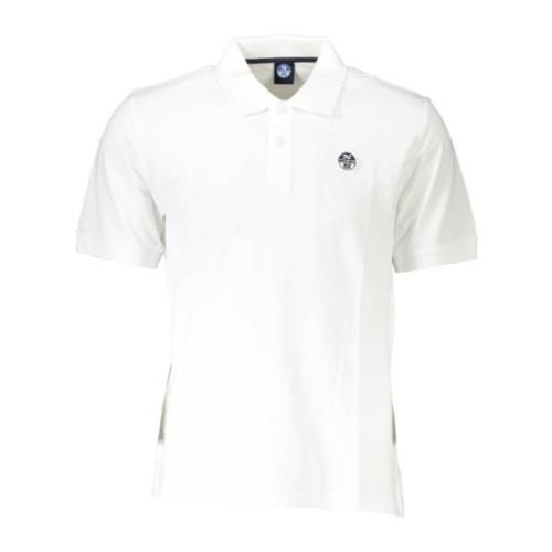 Wit Katoenen Polo Shirt met Logo North Sails , White , Heren