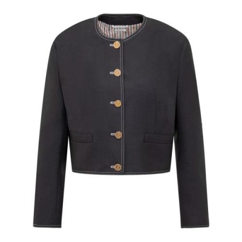 Box Pleat Cardigan Thom Browne , Blue , Dames