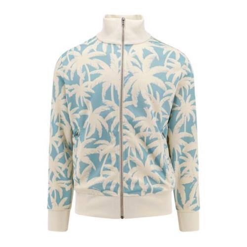Sweatshirt met Palms Print Palm Angels , Blue , Heren