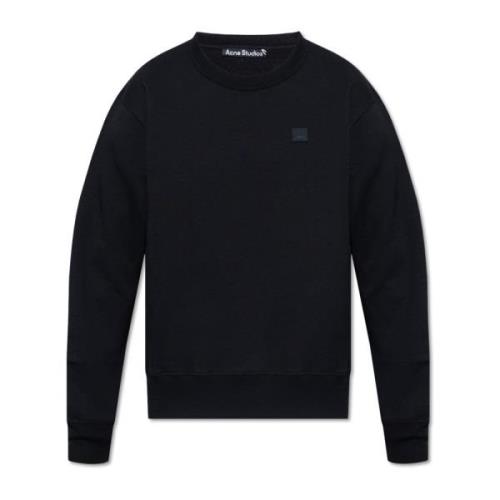 Sweatshirt met logo-patch Acne Studios , Black , Heren