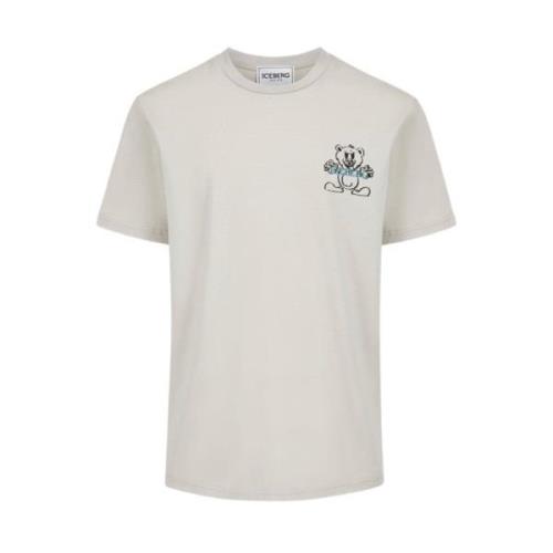 Lichtgrijze T-shirts Iceberg , Gray , Heren