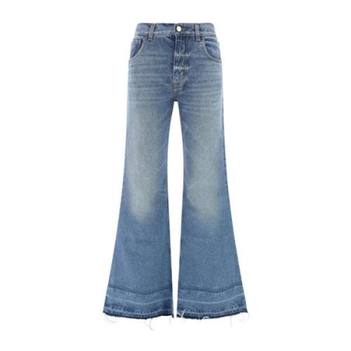 Blauwe Jeans met Franje Afwerking en Hoge Taille Chloé , Blue , Dames