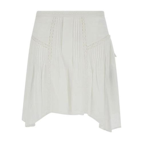 Geborduurde Hoge Taille Mini Rok Isabel Marant Étoile , White , Dames