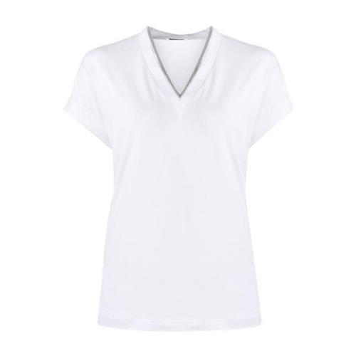 Witte T-shirt voor Heren Brunello Cucinelli , White , Dames