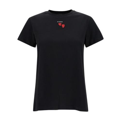 Zwart Trapani T-Shirt Jersey Pinko , Black , Dames