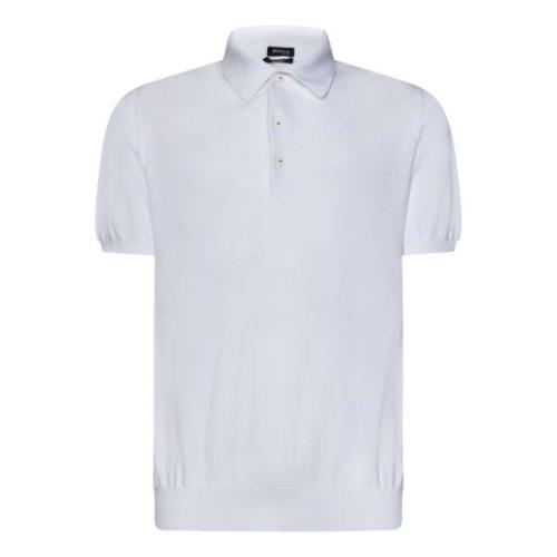 Witte T-shirts en Polos met Drieknoopssluiting Kiton , White , Heren