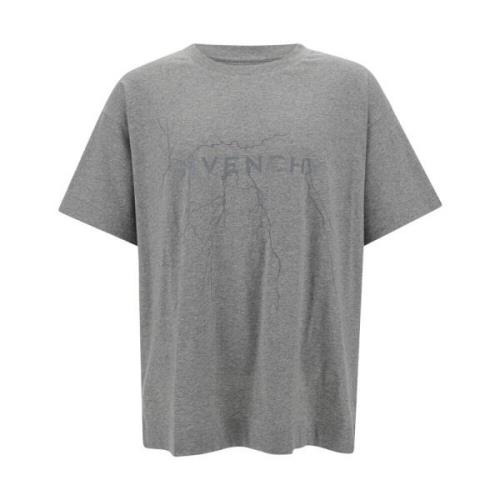 Grijze T-shirts en Polos met Boxy Short Sleeve Fulmine Givenchy , Gray...