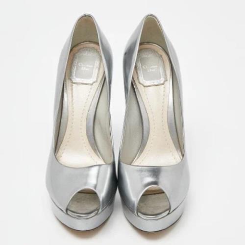 Pre-owned Leather heels Dior Vintage , Gray , Dames