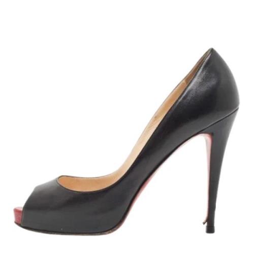 Pre-owned Leather heels Christian Louboutin Pre-owned , Black , Dames