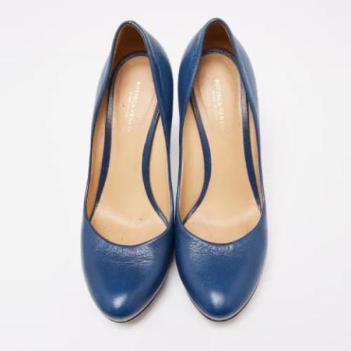 Pre-owned Leather heels Bottega Veneta Vintage , Blue , Dames