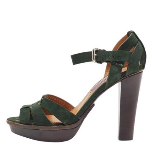 Pre-owned Suede sandals Ralph Lauren Pre-owned , Green , Dames