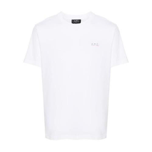 T-shirt met bedrukt logo A.p.c. , White , Heren