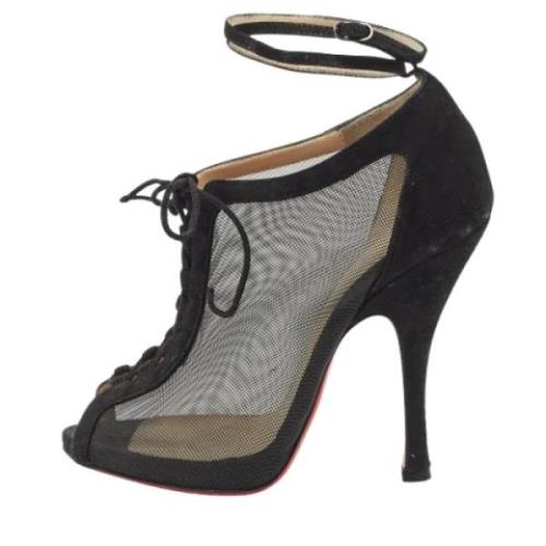 Pre-owned Mesh boots Christian Louboutin Pre-owned , Black , Dames