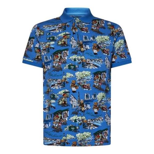 Blauwe Bear Print Polo T-shirts Polo Ralph Lauren , Blue , Heren