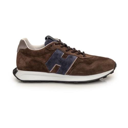 Bruine Lage Sneakers Hogan , Brown , Heren