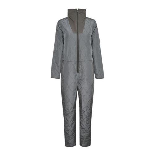 Gewatteerde jumpsuit met hoge hals en zakken Soaked in Luxury , Gray ,...