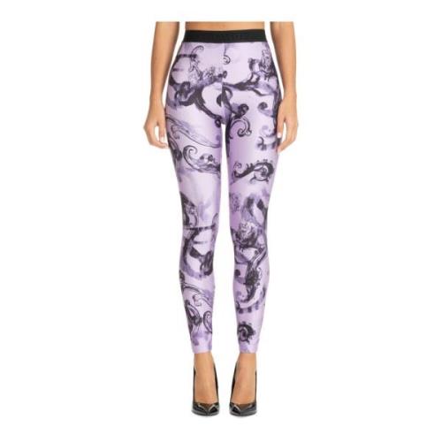 Abstracte Multikleur Leggings Versace Jeans Couture , Purple , Dames