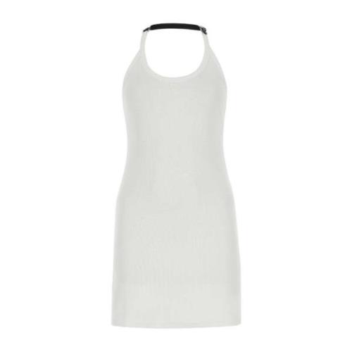Strakke korte jurk van stretchkatoen Courrèges , White , Dames