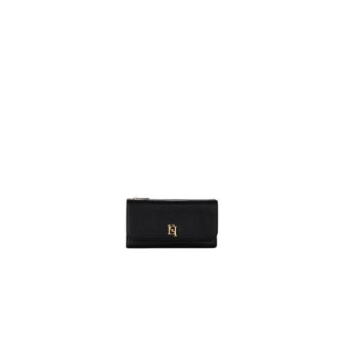 Zwarte portemonnee met schouderband Elisabetta Franchi , Black , Dames