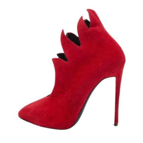 Pre-owned Suede boots Giuseppe Zanotti Pre-owned , Red , Dames