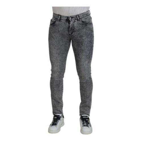 Grijze Slim Fit Denim Jeans Dolce & Gabbana , Gray , Heren